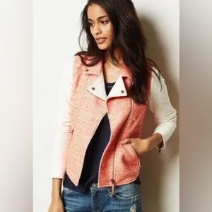 Anthropologie Elevenses tweed moto jacket